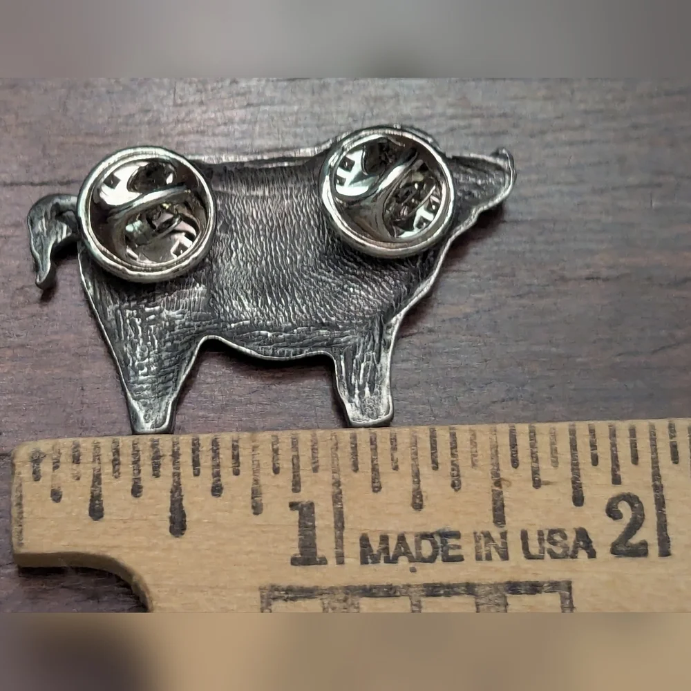 Vintage Adorable Pewter Pig Brooch